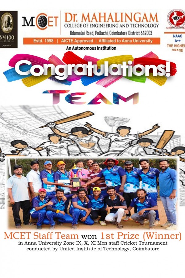 Winner - MCET Staff Cricket Team